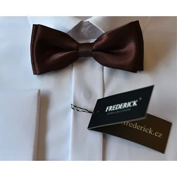 Pánský motýlek M1 - vzor 2 - TMAVĚ HNĚDÝ - LESKLÝ