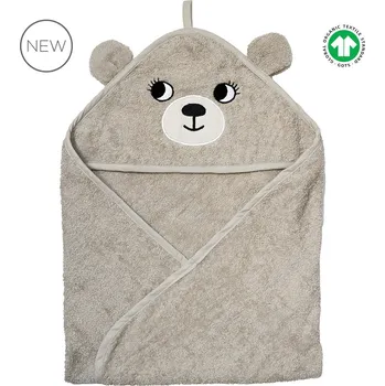 Osuška pro miminko s kapucí z organické bavlny Medvěd Roommate