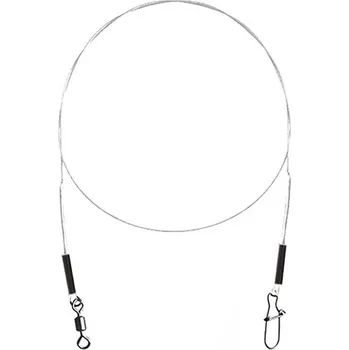 DELPHIN - Fluorokarbonové lanko Bomb! s obratlíkem a karabinou 35 cm 9 kg 2 ks