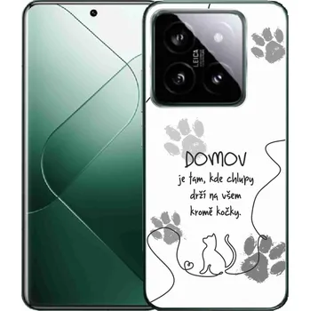Pouzdro na mobilní telefon Gelový kryt mmCase na Xiaomi 14 Pro - kočičí motiv bílé pozadí
