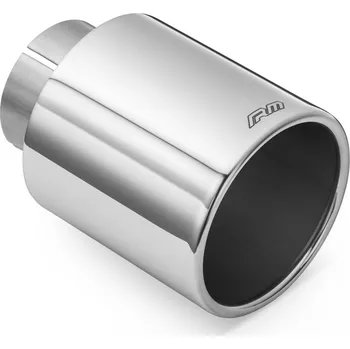 Zadní díl výfuku RM Motors leštěná koncovka z nerezové oceli KPZP 89 mm, přívod 63,5 mm