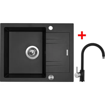 Kuchyňský dřez Akční Sinks LINEA 600 XC Metalblack + VITALIA GR