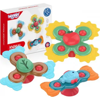 Dřevěná hračka Spiner senzorická hračka 3v1