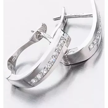 Náušnice Dámské náušnice bílé zlato 585 zirkon 52DZ-8018B-ZIR