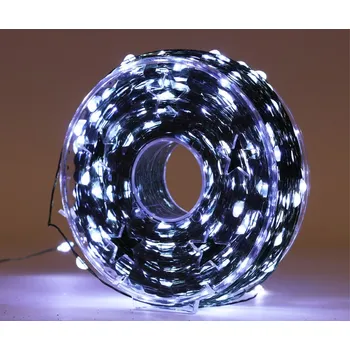 Vánoční dekorace DENR vánoční mikrořetěz 500 LED, 50m teplá bílá
