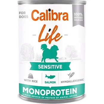 Krmivo pro psa Calibra Dog Life konzerva pro psy s citlivým zažíváním s lososem a rýží 6 × 400 g