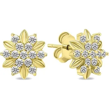 Náušnice Brilio Silver EA614Y pozlacené peckové se zirkony (Ag 925/1000, 1,66 g)