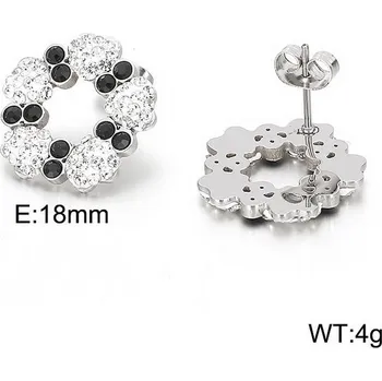 Náušnice Náušnice z chirurgické oceli kytičky se skleněnými kameny 21112