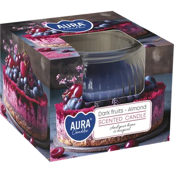 Svíčka Aura Vonná svíčka ve skle - Tmavé ovoce - mandle Doba hoření: 18 h