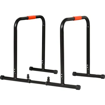HOMCOM Dip Bar Fitness Push Up Dip Station multifunkční nastavitelná z oceli černá 94/102 x 62 x 73 cm pro efektivní silový trénink | Aosom.de