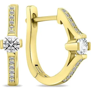 Náušnice Brilio Silver EA659Y pozlacené kruhy se zirkony (Ag 925/1000, 2,1 g)