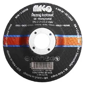 Brusný kotouč MAGG Řezný kotouč na kov 115x2,2x22,2mm RK11522