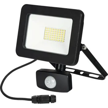 LED reflektor IP44 20W 3300lm 4000K černý se senzorem pohybu