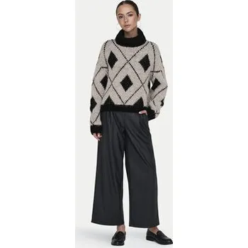 Dámský svetr JDY Rolák Zoey 15330718 Béžová Loose Fit L