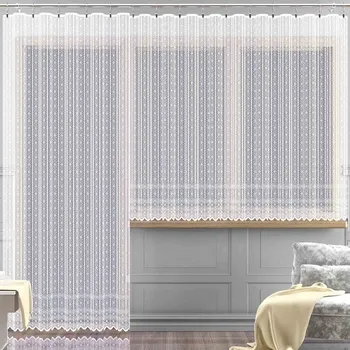 Záclona Žakarová kusová záclona MIA jednobarevná bílá, výška 170 cm x šířka 350 cm (na okno)