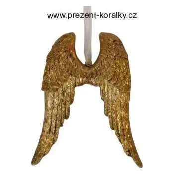 Karnevalový doplněk Andělská křídla zlatá (Třpytivá křídla závěs)