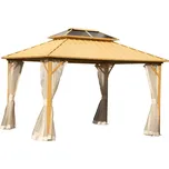 Outsunny altán s bočními stěnami party stan 3,65 x 2,99 x 2,84 m s hliníkovou střechou z PC, odolný proti povětrnostním vlivům pro zahradu a terasu | Aosom.de