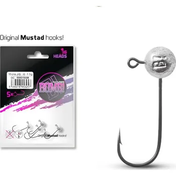 Rybářský háček DELPHIN - Jigová hlava bez límečku Bomb! 12 g vel. 4/0 5 ks