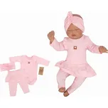 Z&Z Z&Z 3-dílná soupravička body/legíny se sukničkou a čelenka - sv. růžová