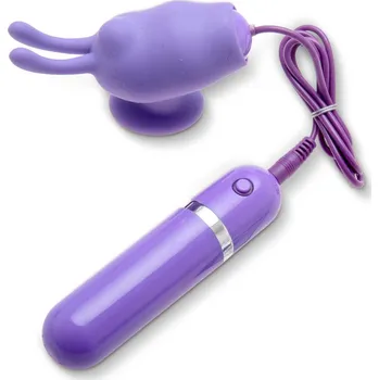 Vibrátor Minivibrátor a návleky - Zoe Set fialová