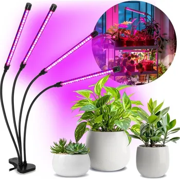 Lampička LED Stmívatelná lampa s klipem pro pěstování rostlin VITARO 4xLED/10W/230V černá + záruka 3 roky