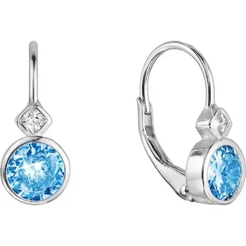 Náušnice Stříbrné náušnice dětské kulaté se zirkony 11479.3 aqua