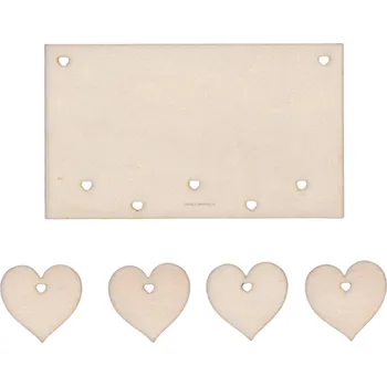Dřevěná hračka Dřevěný výřez, CEDULKA A 4 SRDÍČKA, 16,3x9,6cm, 1 sada