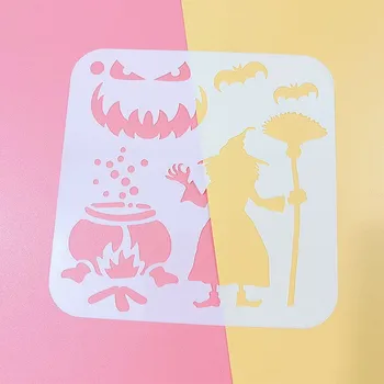 Plast. šablona, HALLOWEENSKÉ MOTIVY 2, 15x15cm, 1kus