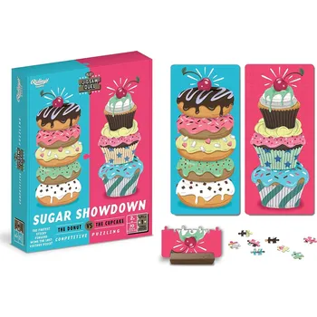 Puzzle RIDLEY'S GAMES Puzzle Duel Sladké zúčtování: Donut vs Cupcake 2x70 dílků