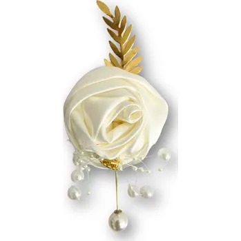 Svatební dekorace Lean Svatební pírko - Bílá růže 1 ks