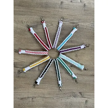 Pletené klíčenky bílo-barevná - Barva Fialová