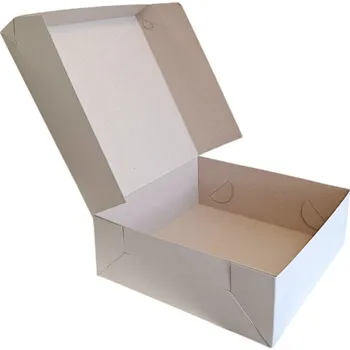 Krabice na pečivo Eobaly.cz Dortová krabice bílá 220x220x90mm 50 ks