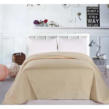 Přehoz na lůžko Jednobarevný přehoz na postel 240x260cm - bežová