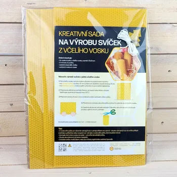 Výtvarná sada Sada na výrobu svíček z plátů včelího vosku - přírodní