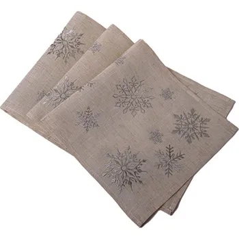 ubrus Dakls Běhoun režný - vločky, 140x33 cm