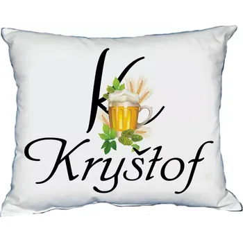 Dekorativní polštářek Polštář s pánským jménem KRYŠTOF Černý (polštář se jménem KRYŠTOF)