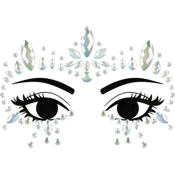 Samolepící dekorace PartyDeco Samolepicí kamínky na obličej svítící ve tmě, 15 x 9 cm