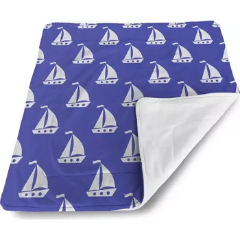 deka Sablio Dětská deka pro miminko Bílé lodě - 80x100 cm