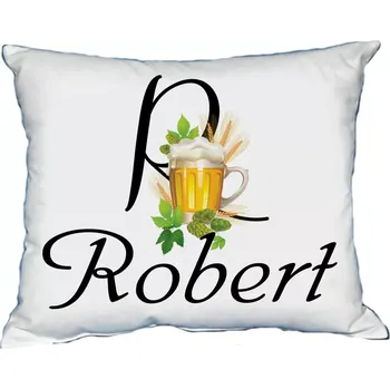 Dekorativní polštářek Polštář s pánským jménem ROBERT Žlutá (polštář se jménem ROBERT)