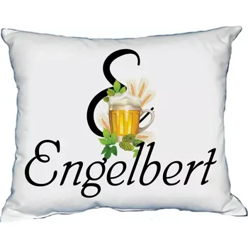 Dekorativní polštářek Polštář s pánským jménem ENGELBERT Světle zelený (polštářek pánské jméno )