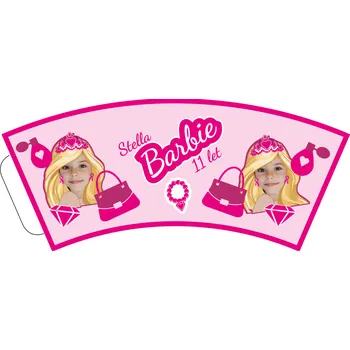 Party nádobí Personal Personalizované papierové poháre 6 ks - Barbie