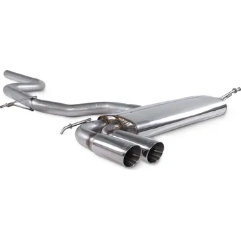 Non-resonated cat-back výfuk Scorpion pro Volkswagen Scirocco 1,4/2,0 Tsi & 2,0 Tdi STW (twin) stříbrná