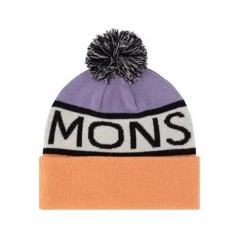 Čepice Mons Royale McCloud Pom Pom Merino Beanie Lupin / Punch / White fialová