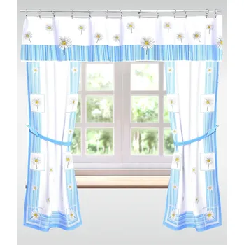 Závěs, Kopretina modrý, komlet 3 ks