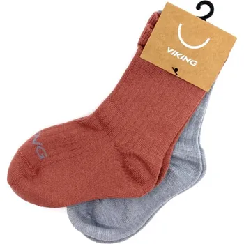 2PACK Dětské merino ponožky Viking Toasty Pink 25 - 27