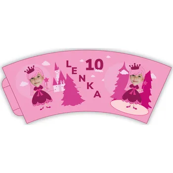 Party nádobí Personal Personalizované papierové poháre 6 ks - Ružové narodeniny