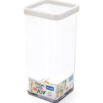 Dóza na potraviny dóza 1,50l LOFT, 10x10x21,4cm, těsnění, pevný plast