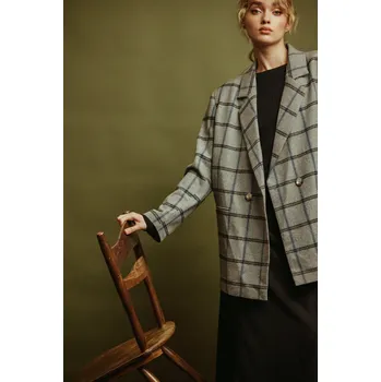 Dámské sako Sako Tova Blue cross z kostkované látky Velikost: 40