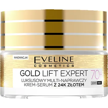 Pleťový krém Eveline Cosmetics Gold Lift Expert denní a noční pleťový krém-sérum 70+ 50 ml