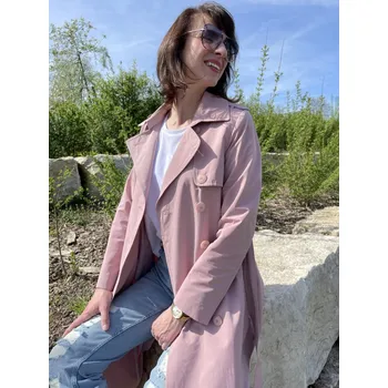 Dámský kabát Kabát La Gabriella 5362-682 pudrově růžový trenčkot Velikost: 42